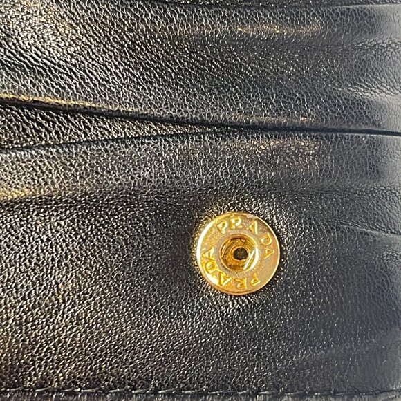 Prada Nappa Gaufre Leather Continental Wallet - Black - Preowned - Picture 13 of 14
